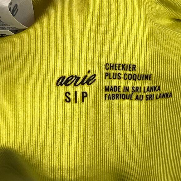 Aerie Cheekier Bikini Bottom Women's Size Small Textured Neon NWT - Picture 3 of 7